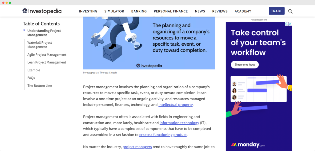 Google Display Ad Monday.com
