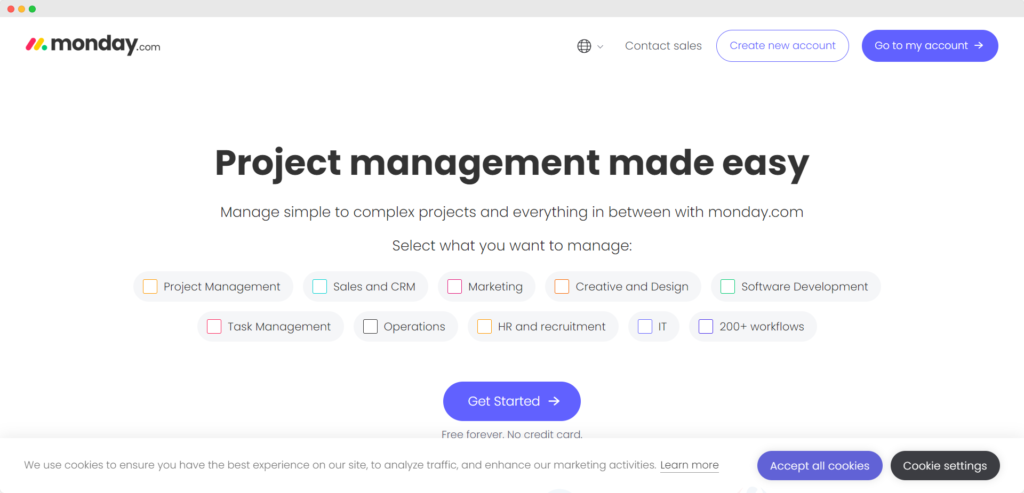 Monday.com PPC Landing Page